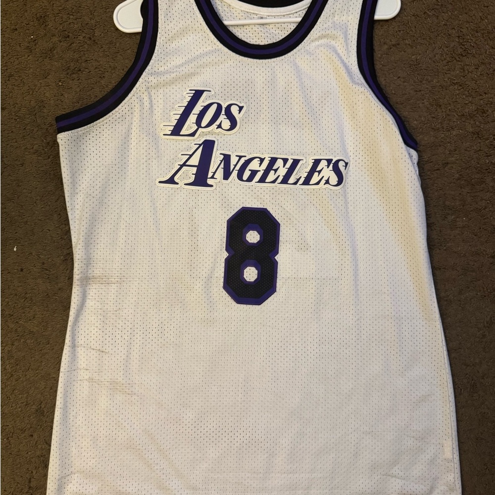 White and Purple Los Angeles Basketball Jersey